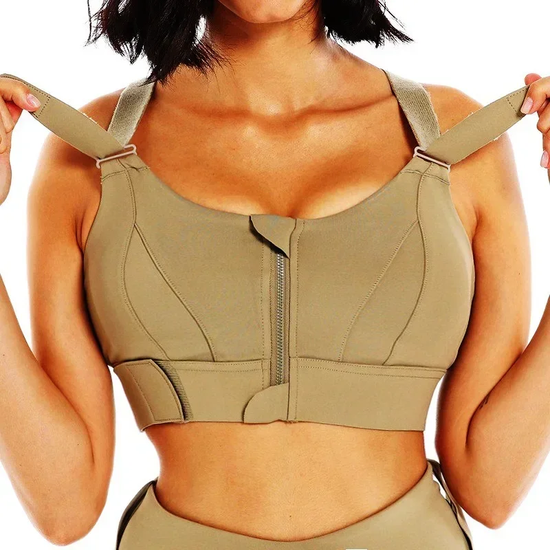 Yoga Fitness Plus - Front Zipper Women Sports Bra High