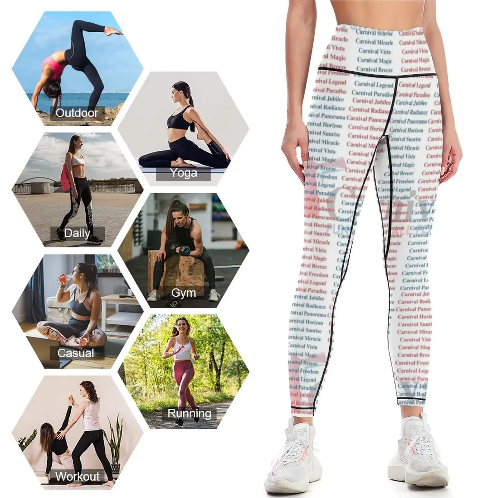 Carnival Ship Names Leggings w - Yoga Fitness Name recension och pris
